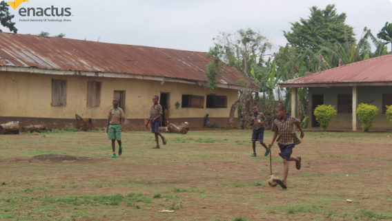 Image of Children playing football